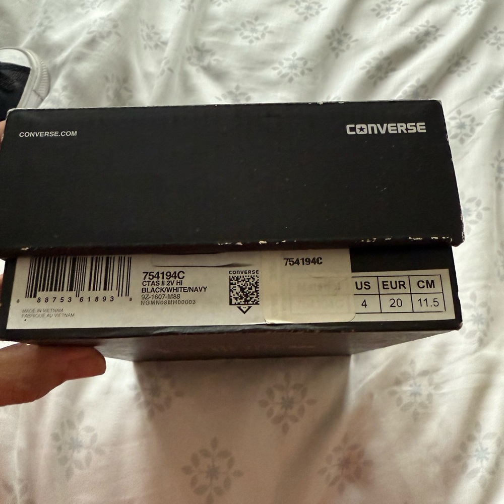 Converse Baby Black and White Velcro Sneakers - Picture 6 of 6